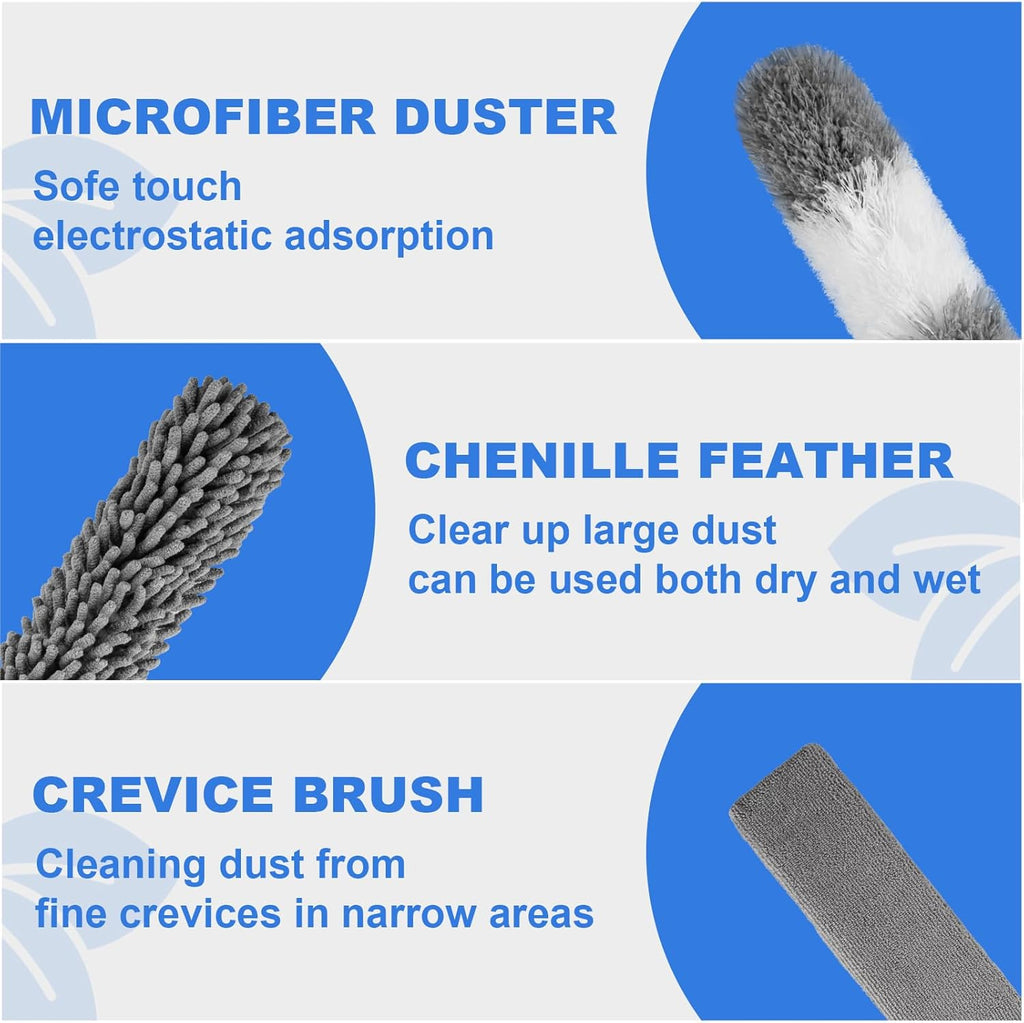 Dusters for Cleaning,Gap Duster and Chenille Duste with Extension Pole