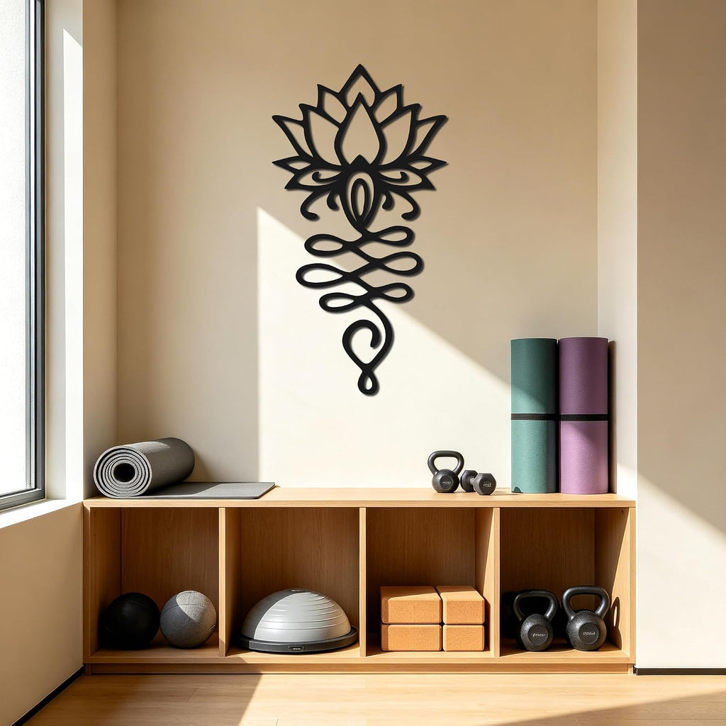 Xedatric Lotus Wall Decor Metal Sculpture for Yoga Room Meditation Decor