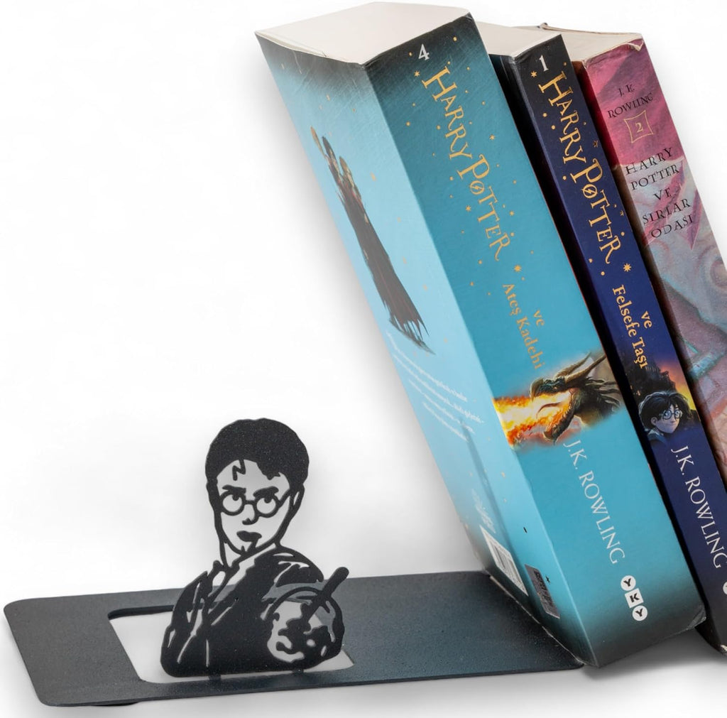 Renovatio Black Metal Bookend – Unique Decor for Home & Office – Wizard