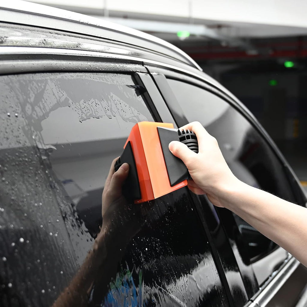 EHDIS Window Tint Tool 5-inch Rubber Window Squeegee 2PCS Non-Slip Handy Tint Squeegee for Window Tinting,Vinyl WrapApplicator Household Shower,Mirror,Glass Window Cleaning Water Wiper Turbo Scraper