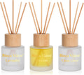 Reed Diffuser Set, Binca Vidou Lavender Linen Jasmine Natural Scent 1.69oz X 3
