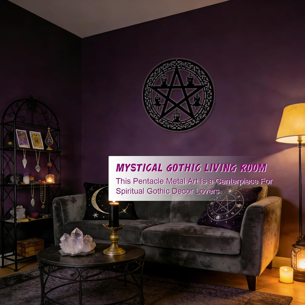 DYMACHINE Metal Wall Decor,Black Art Wall Decors,Boho Sign Accessories Adornos Para Sala,Living Room Modernos House Decorations For Bedroom,Apartment,Office,Kitchen,Black Outdoors (Mystic Symbols)