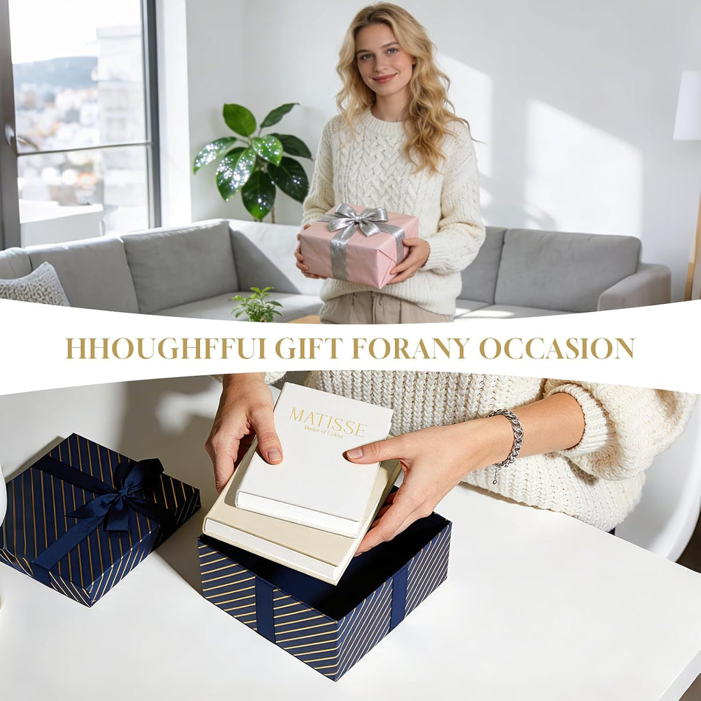 Set of 3 Decorative Books for Home Decor, Faux Books for Bookshelf