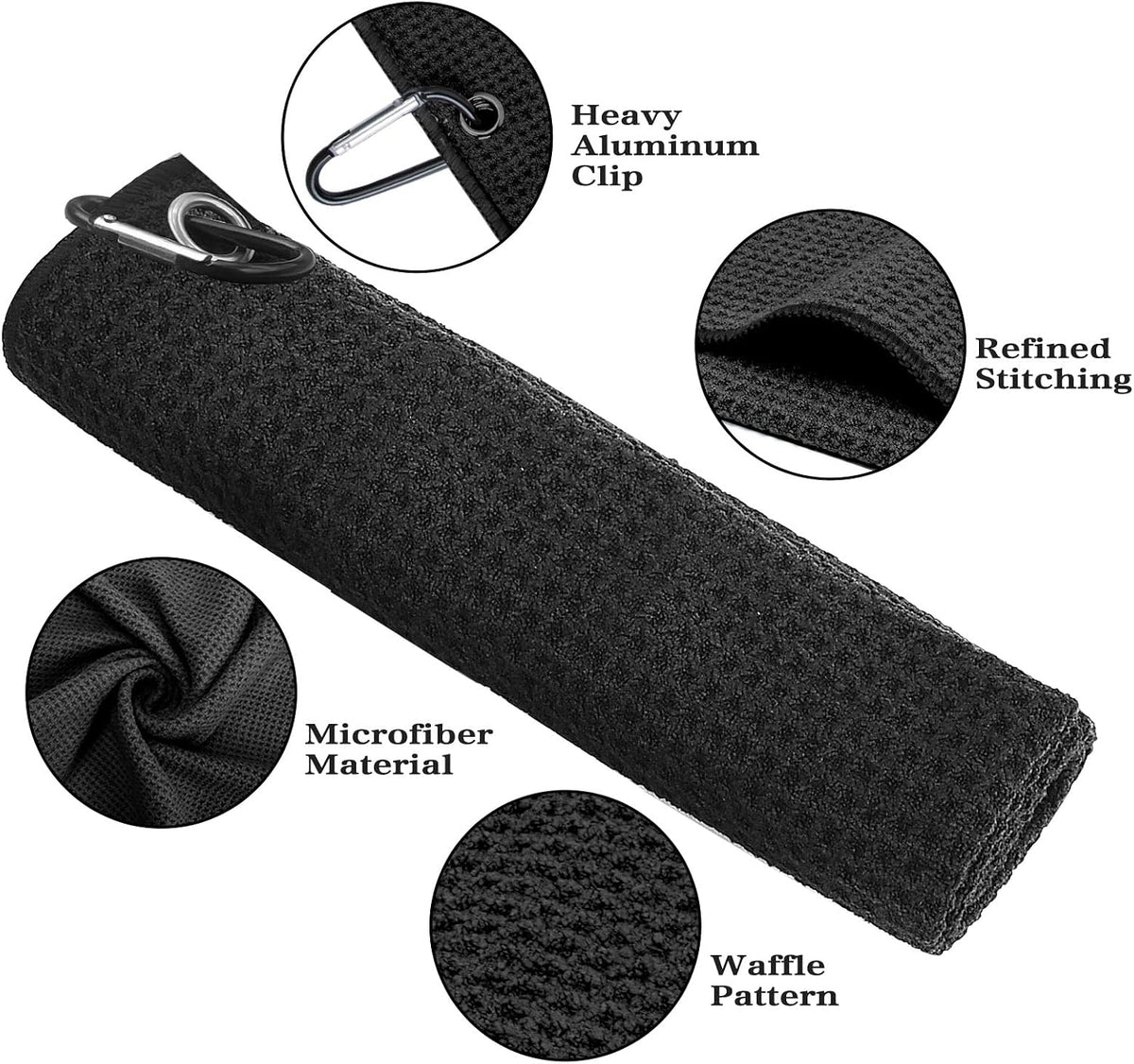 Seticek 2 Pack Golf Towel (16" X 16") with Golf Brush,Super Absorbent Towel