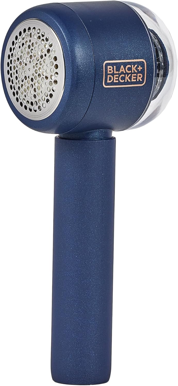 Black+Decker Rechargeable USB-C Fabric & Garment Shaver – Large Capacity Lint Remover for Clothing and Upholstery, 6 Stainless Steel Blades