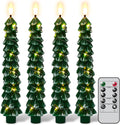 GenSwin Christmas Tree Flameless Taper Candles candlesticks Remote Timer