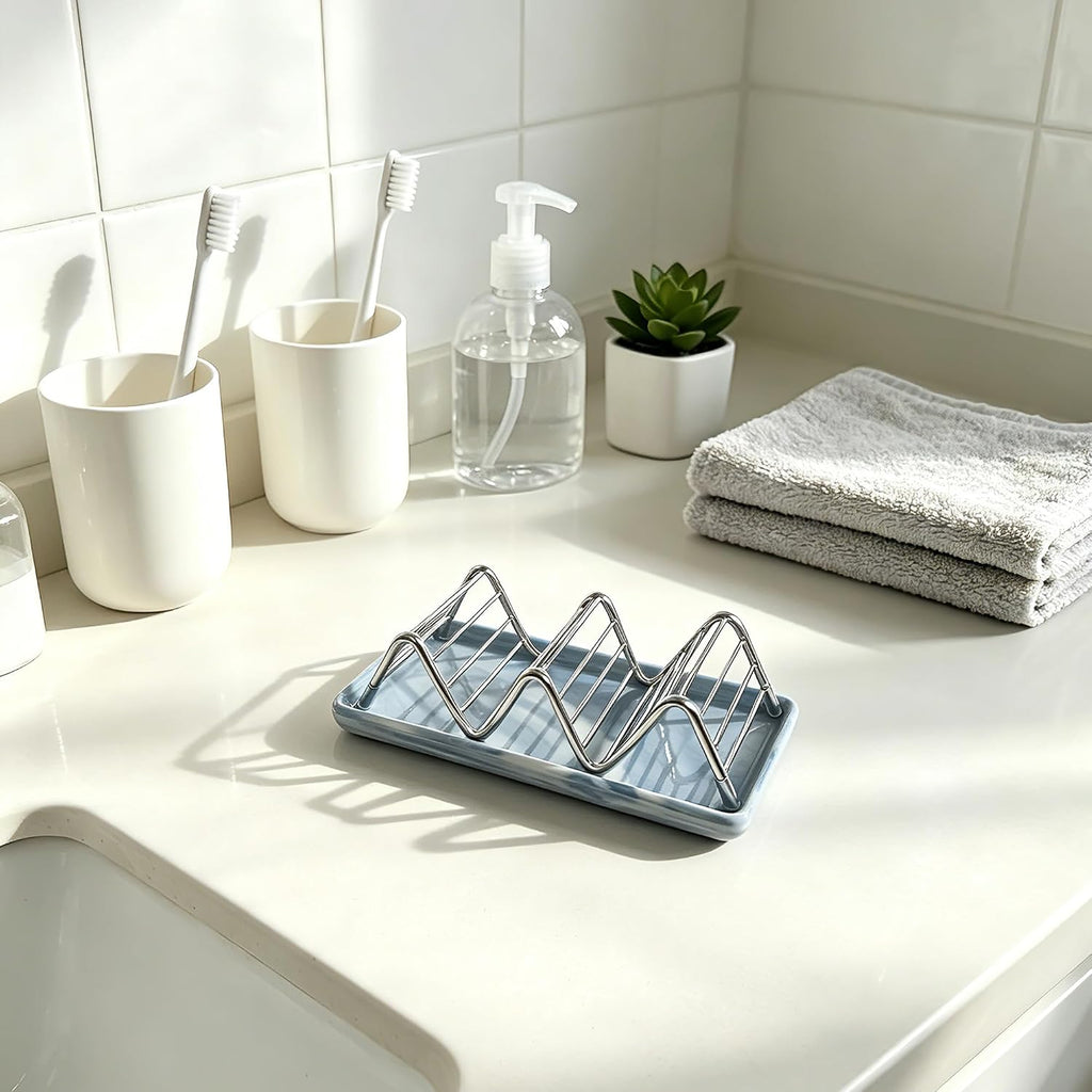 Ceramic Soap Dish, Shower Bar Soap Holder, Soap Dish Tray