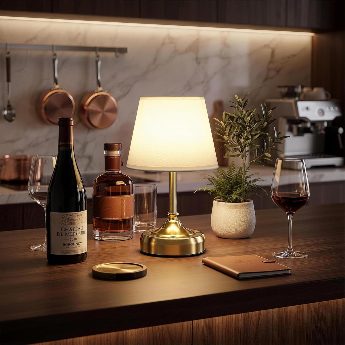 Small Cordless Table Lamp Rechargeable Gold