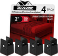 Bed Risers 2 Inch with Adjustable Screw Clamp,4 Pack Black