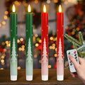Wondise Christmas Flameless Taper Candles with Remote Timer
