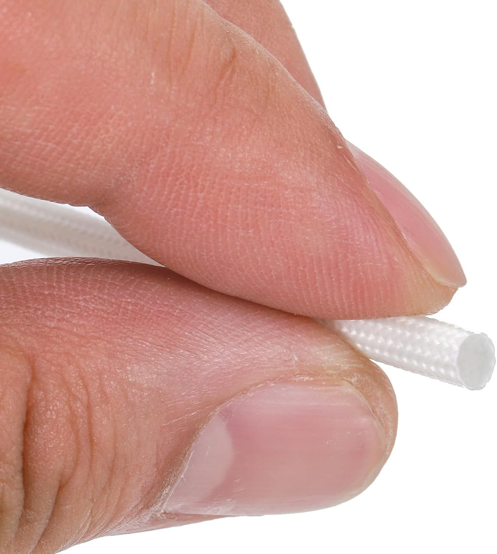 uxcell Insulation Braid Sleeving, 9.8Ft-2mm High Temp Fiberglass Sleeve White