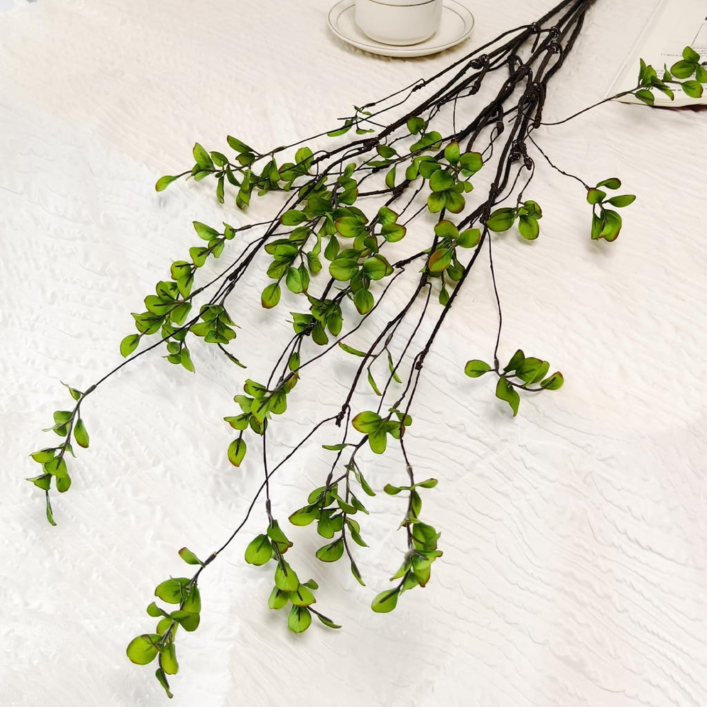 6 Pcs Artificial Ficus Branches Faux Eucalyptus Stems Fake Plants Indoor