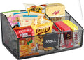 Snack Station Organizer for Pantry Shelf,Snack Bar Station Storage Basket with 3 Compartments,Stackable Wire Baskets for Storage Pantry Bin,Snacks & Chips Organizer,Kitchen Organization Box
