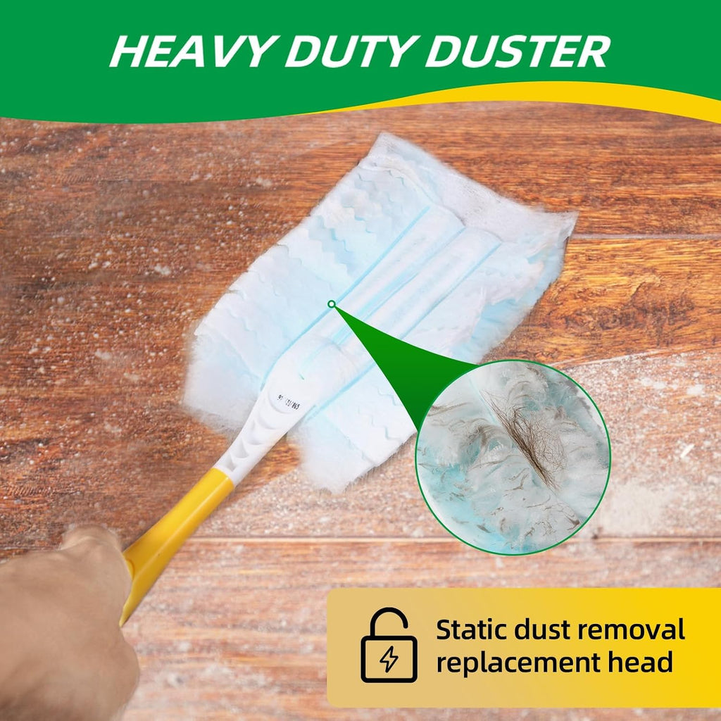 Duster Refills,Static Dust Removal Brush Disposable Replacement Head Compatible with Swiffer Duster Refills for Electronics, Furniture, Blinds, Ceiling Fans (Blue, 18 PCS) (Pack of 2)