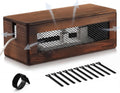 Chunful Extra Large Cable Management Box, 16'' Wood Cord Hider Organizer with Ventilation Nets & Organizer for Power Strip, TV Wires & Desk Cable Storage, Magnetic Lid Hide Floor Cables