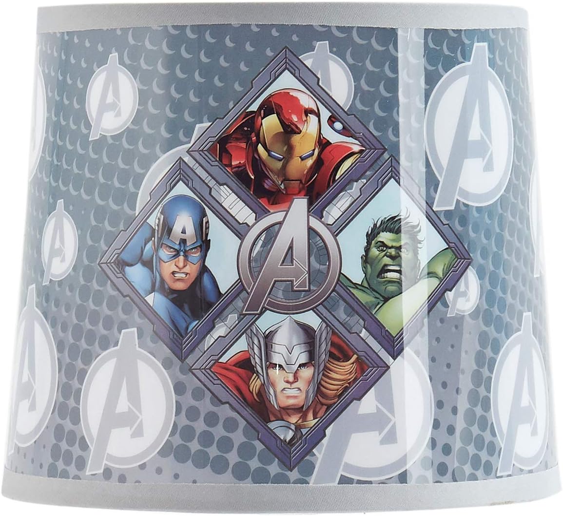 Avengers Stick Table Kids Lamp with Pull Chain, Themed Printed Decorative Shade,Metal