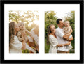 JCJMY 8.5x11 Double 5x7 Collage Picture Frame with Mat, Display 2 5x7 Photos or 8.5x11 Picture, Lightweight Two Opening 5 x 7 Photo Frame Collage for Wall Hanging or Tabletop, Black