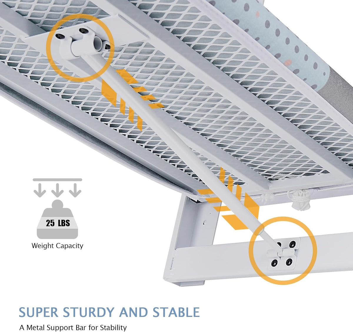 SheeChung Wall Mount Ironing Board 36"X12",Compact Wall Ironing Board,Blue