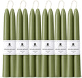 Green Beeswax Taper Candles,8" Long Candlestick,smokeless dripless unscented Natural Beeswax Candles.for Gift,Mother's Day (Green, 12 Pack)