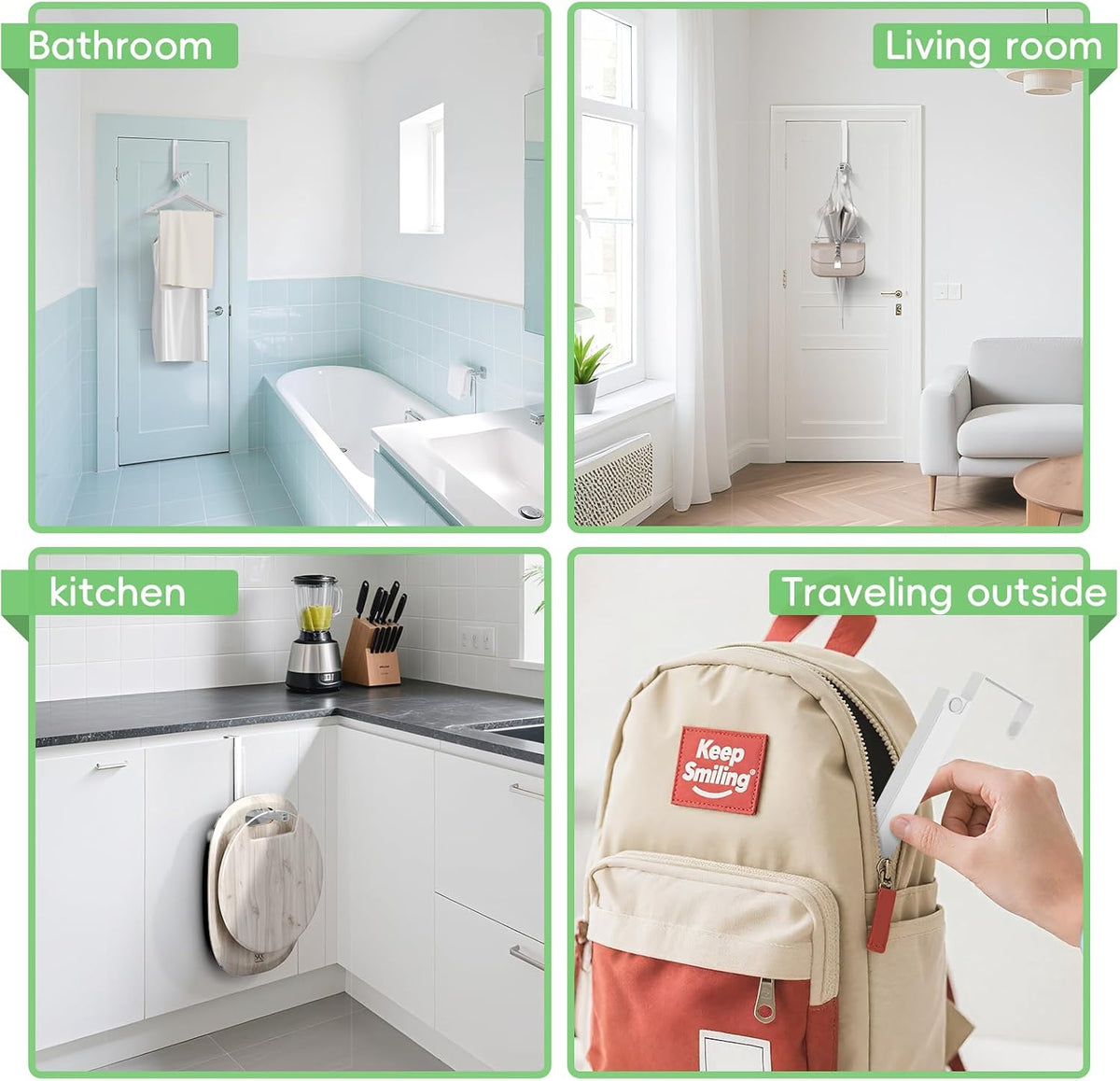 Foldable Over the Door Hooks, Over the Door Hanger for Space Saving