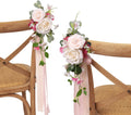 Ling's moment Pew Decorations for Weddings, Berry Pink Aisle Chair Flowers