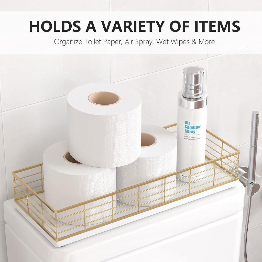Toilet Paper Storage Basket, 16" Large Oak Wood Toilet Paper Basket