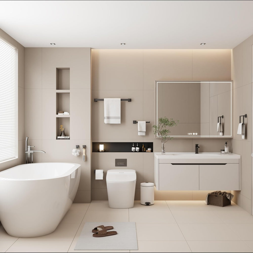 15-Pieces Matte Black Bathroom Accessories Set
