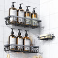 PKBD Shower Caddy, 3 Pack Shower Shelves with Large Capacity, Gray