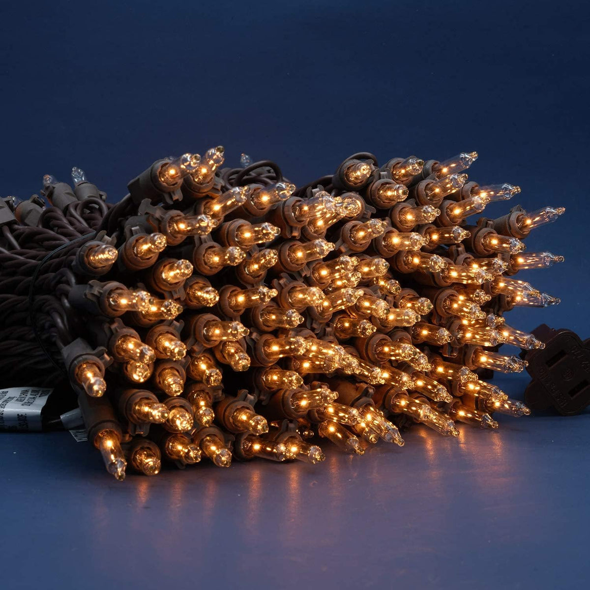 200 Clear Christmas Lights, 2 Set 33 ft 100 ct Brown Wire UL String Light