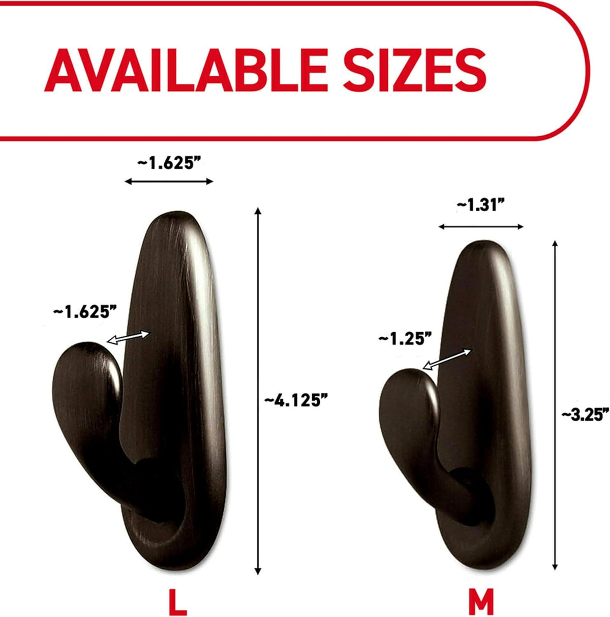 Command Medium Bronze Forever Classic Hooks, 2 Hooks, 4 Strips