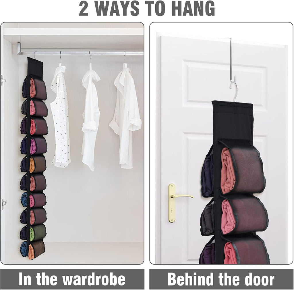 Aulock 2 Pack 40-Pocket Hanging Legging Organizer Storage, Dorm Essentials