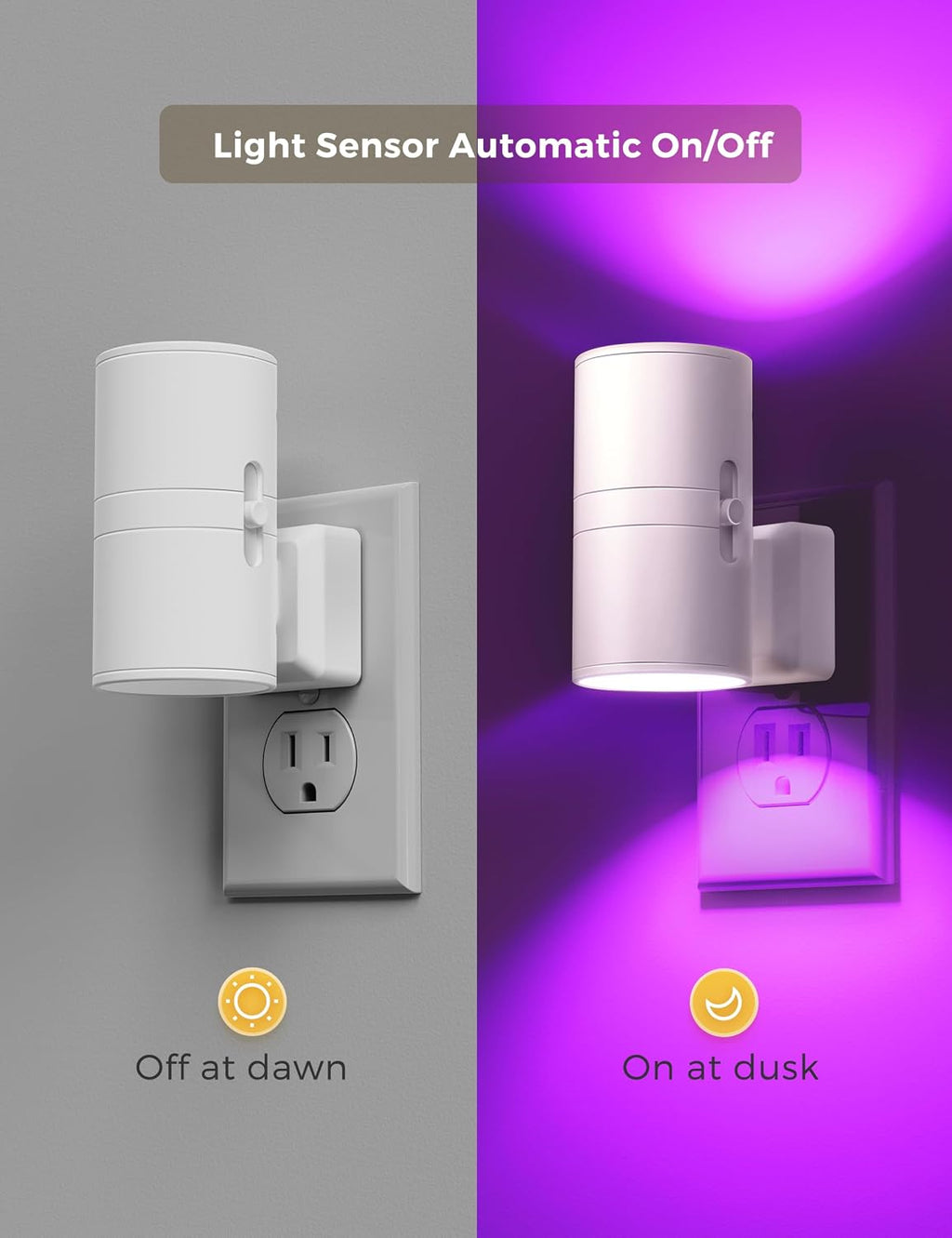 L LOHAS LED Night Light, Night Lights Plug into Wall, RGB Color Changing