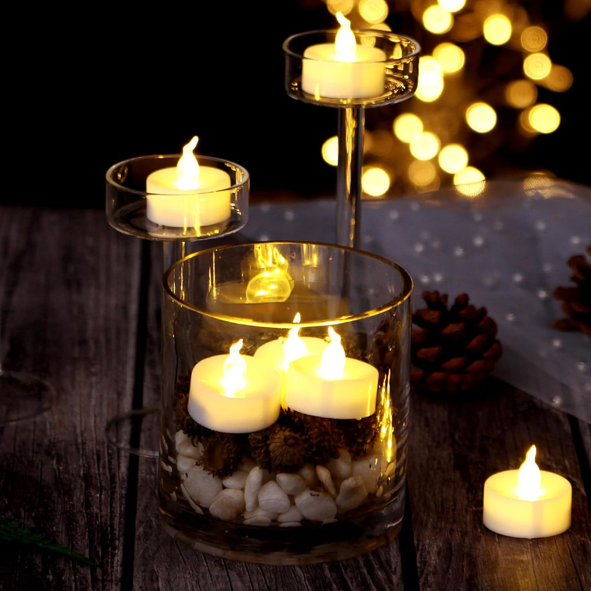 AGPTEK No Flicker Flameless Battery-Operated LED Tealights Candles