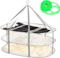 3-Tier Folding Mesh Clothes Hanging Dryer, Sweater Drying Rack, Large Laundry Drying Rack, Lay fold Flat Dry Hanger, Mesh Clothes Hanging Dryer - XL(3Tier)