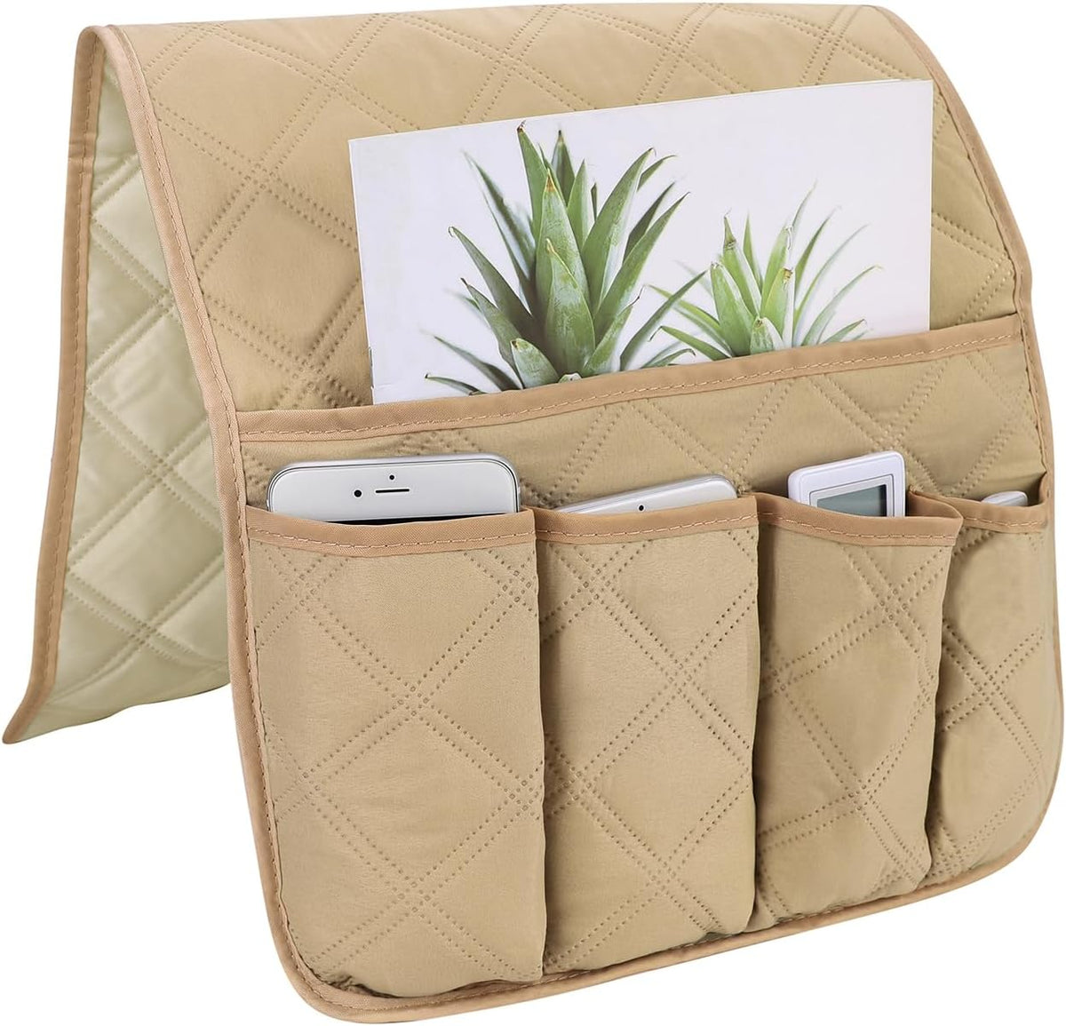 ITODA Armrest Organizer for Sofa Couch Chair, Waterproof Hanging Recliner Caddy 5 Pockets Storage Bag