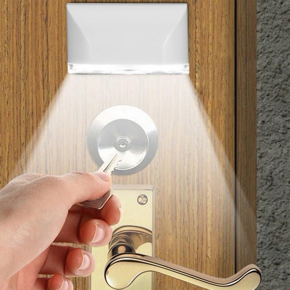 shakeball, Keyhole Light Lamp PIR Infrared Wireless Auto Sensor Motion Detector Door Keyhole with 4 LED Light Lamp Stick-on Anywhere Tap Lights LED Night Light Practical for Key Hole/Door Lock