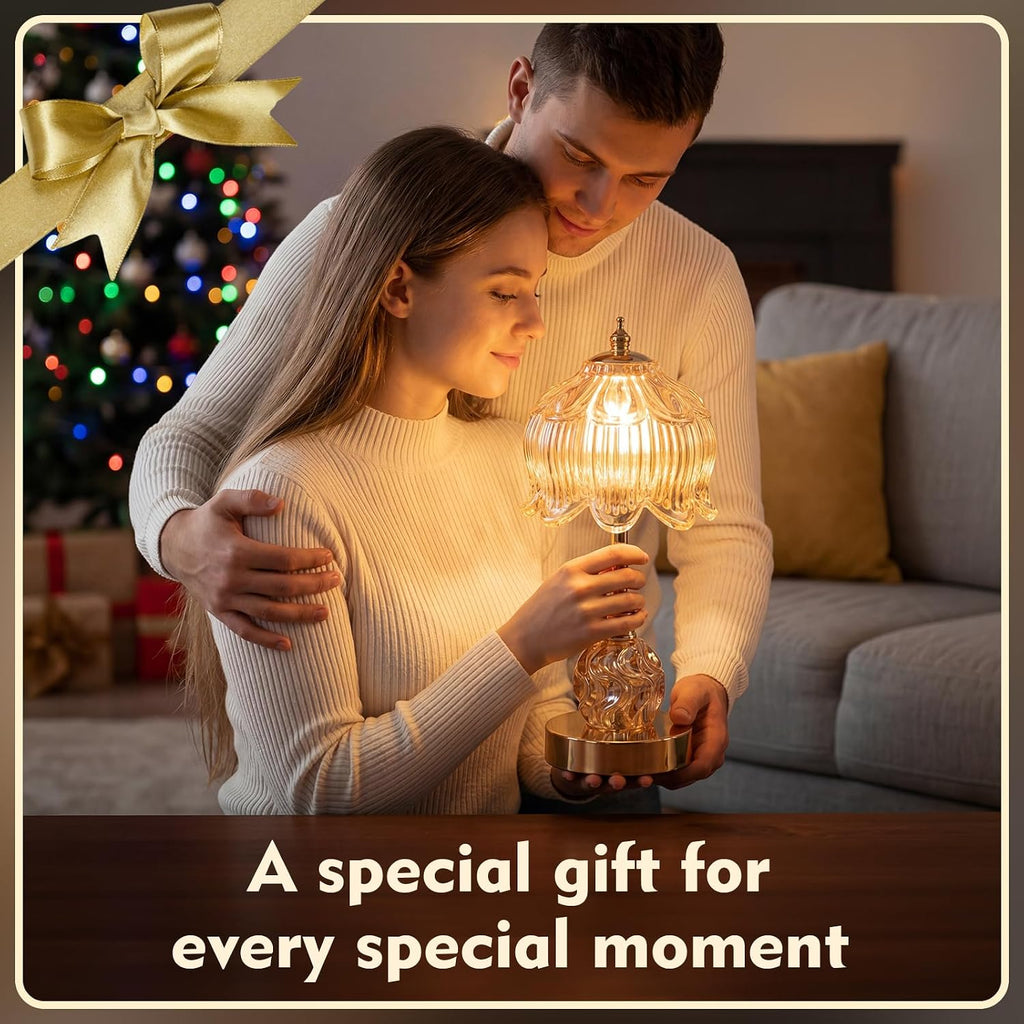 Flower Battery Operated Rechargeable Lamp Cordless, Lily, Amber