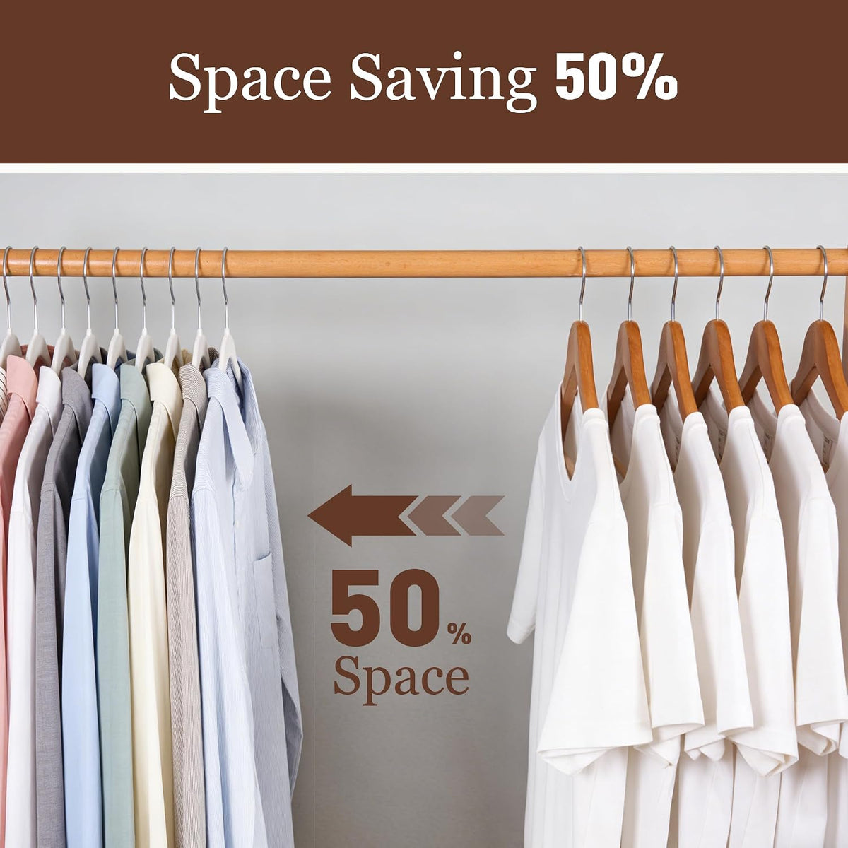 Velvet Hangers 50 Pack, 17.5" Non-Slip Clothes Hangers, White