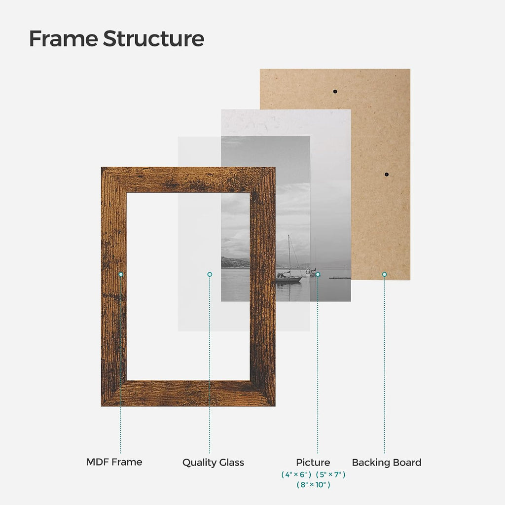 SONGMICS Collage Picture Frames, Set of 10, Glass