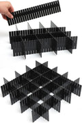 18Pcs Drawer Dividers, Adjustable Drawer Organizer for Socks, Underwear, Makeup, Can Help Tidy Kitchen, Bedroom, Dresser Black
