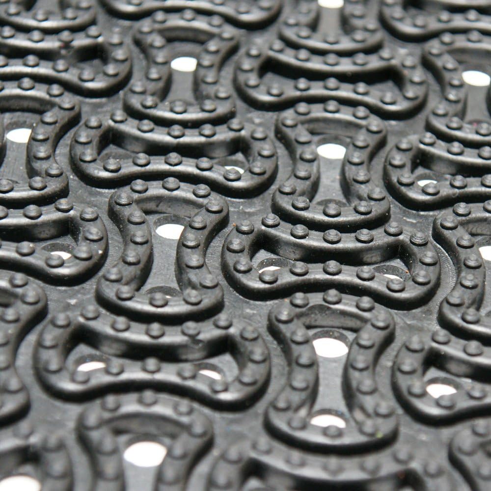 Rubber-Cal Dura-Scraper Drainage Commercial Door Mat - 3/8 in x 2 ft x 3 ft - Black Rubber Doormats