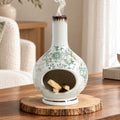 Handmade Ceramic Incense Burner - Palo Santo & Sage Holder, Floral Decor