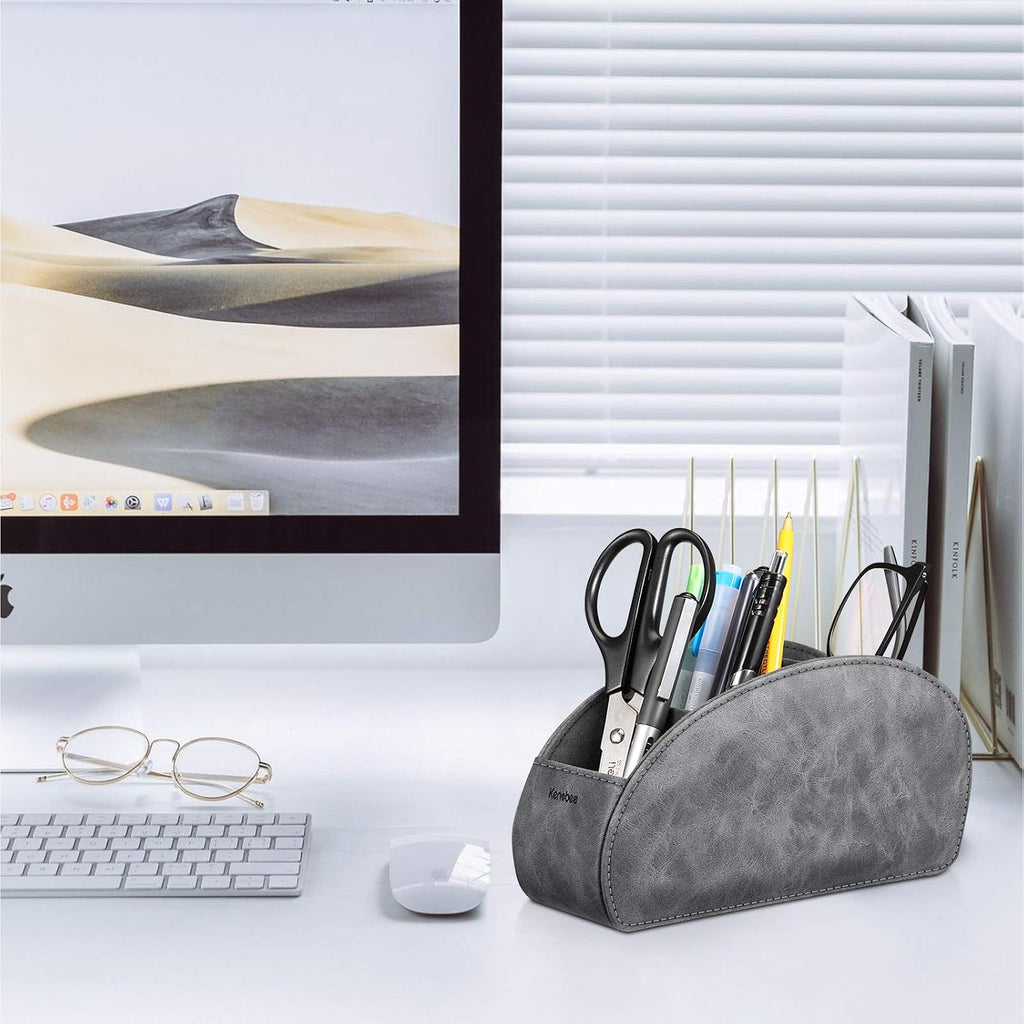 KENOBEE Remote Control Holder with 5 Compartments, Gray