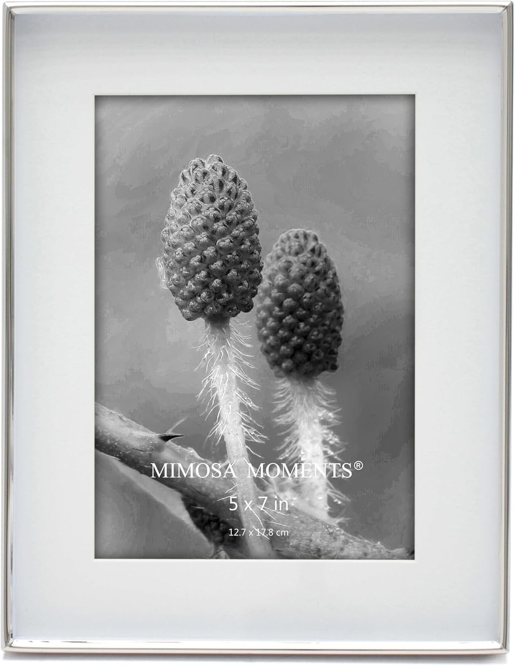 7x9 Silver Shadow Box Metal Picture Frame with 5x7 Photo Mat