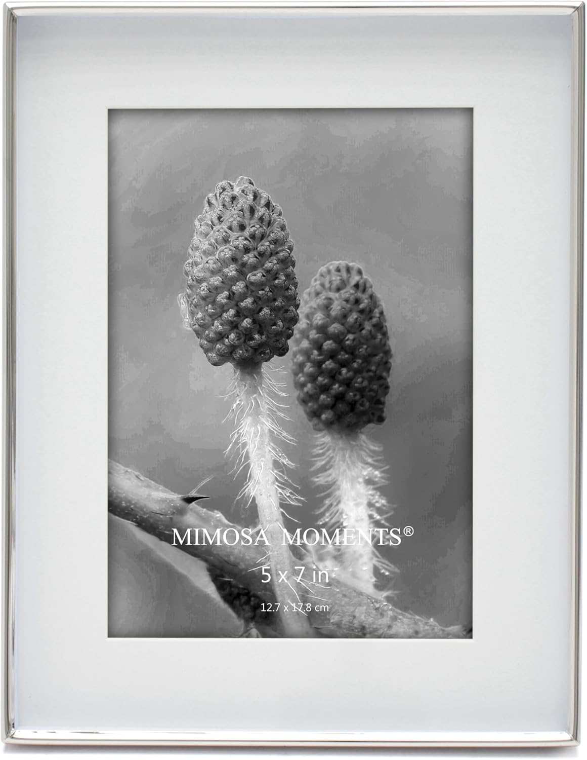 7x9 Silver Shadow Box Metal Picture Frame with 5x7 Photo Mat