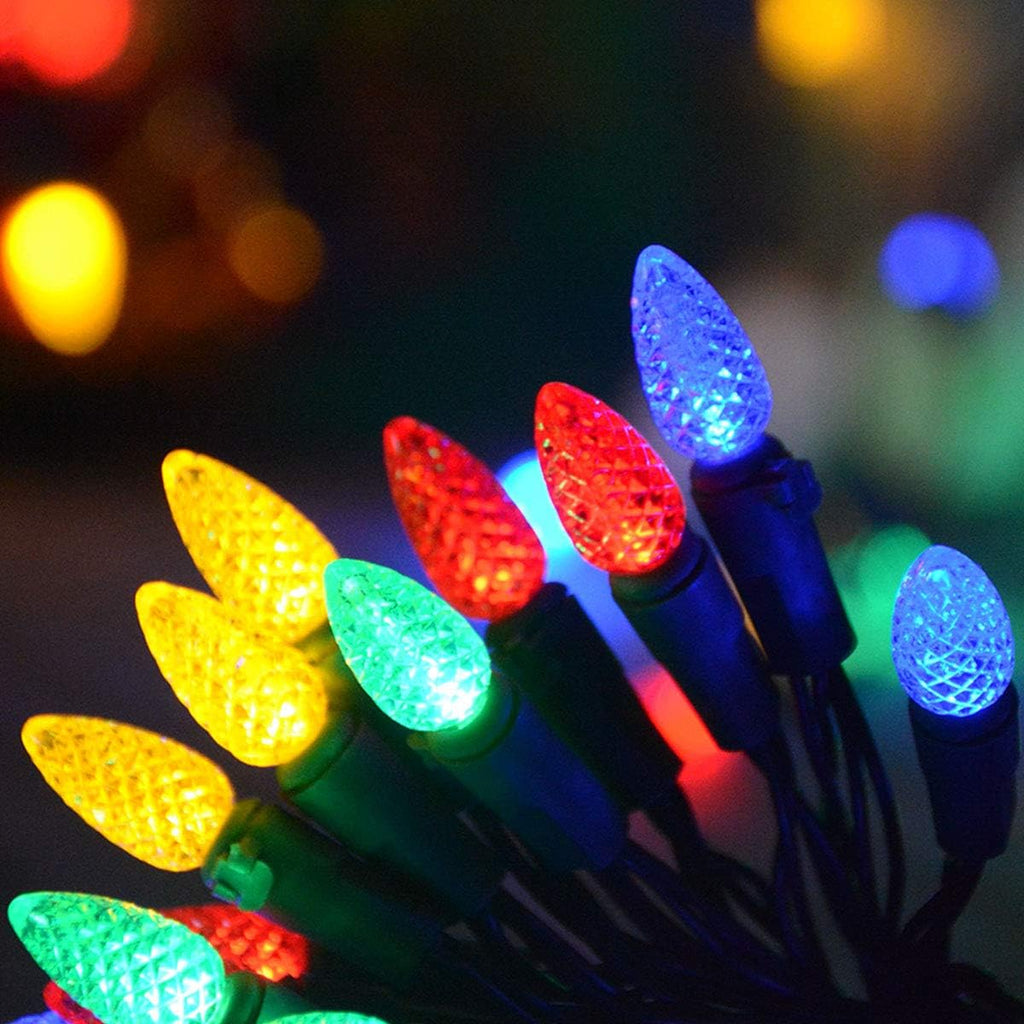 50 Counts Multi-Colored Led Christmas Lights, Battery Powered String Lights, Strawberry Shaped Fairy Lights for Christmas Wreath Garland Tree Decorations