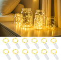 12 Pack Battery Operated Fairy Lights, 3.3ft 10 LED Warm White Micro String Lights, Soft Yellow Glow for Gift Boxes, Flowers, Mason Jars & Cozy Home Decor (12 Pack – Warm White)
