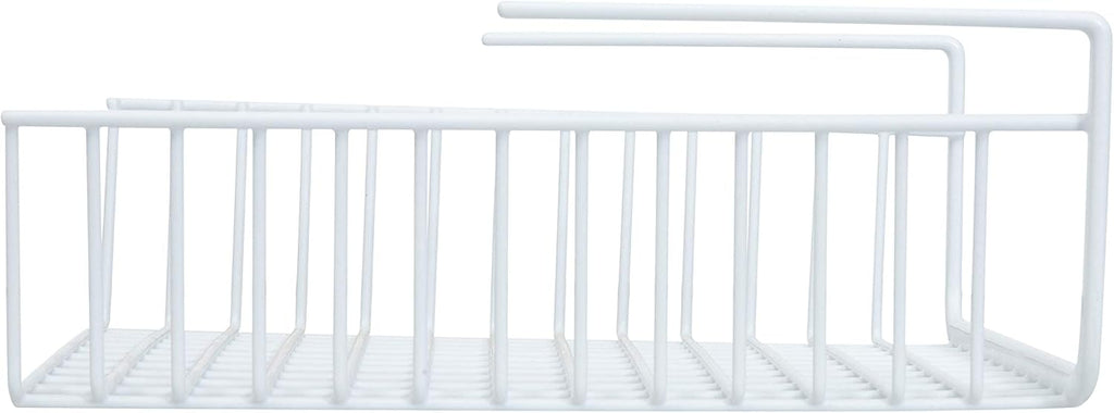 Organize It All Under Shelf Hanging Basket White Wire Rack | Dimensions : 13.5 x 12.5 x 5.13 inches | Great for Kitchen | Kitchen Storage | White