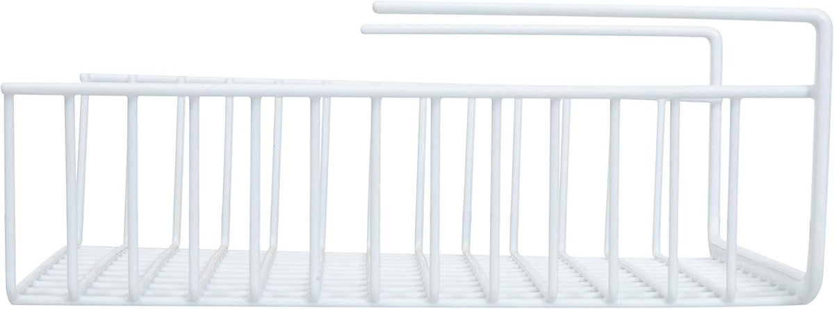 Organize It All Under Shelf Hanging Basket White Wire Rack | Dimensions : 13.5 x 12.5 x 5.13 inches | Great for Kitchen | Kitchen Storage | White