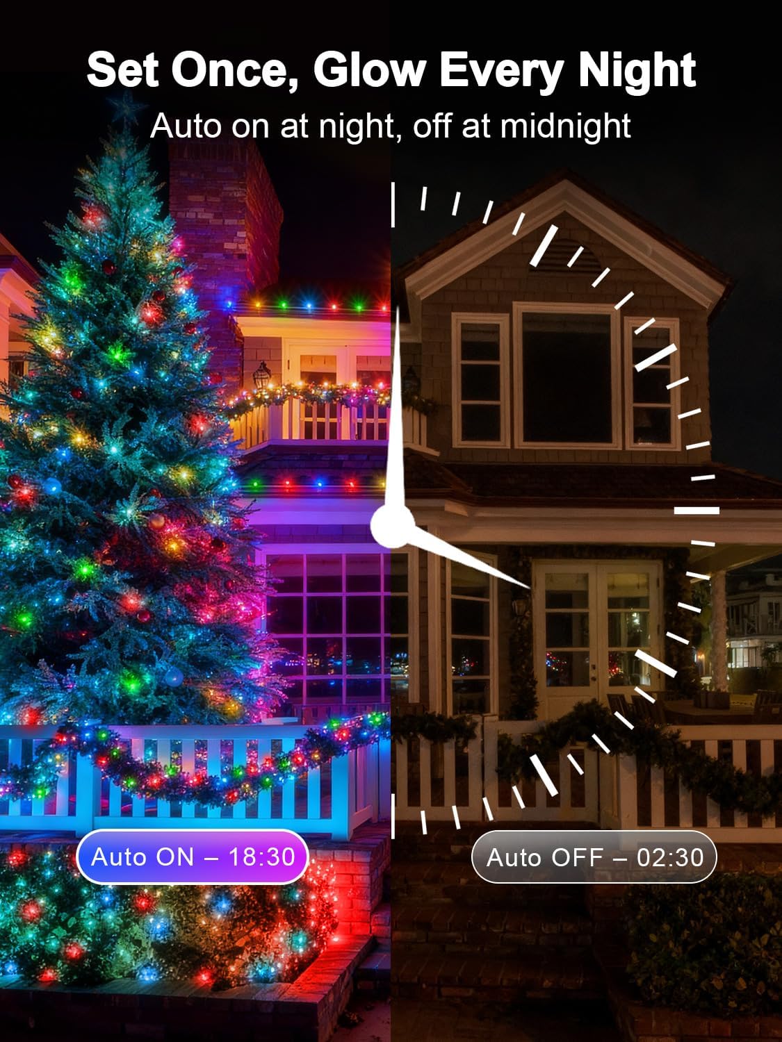 ROOR 300FT 1000 LED String Lights Outdoor, Christmas Tree Lights Multicolor with Remote Control, 8 Modes Fairy Light Plug in Outside IP65 Waterproof for Backyard Porch Party Wedding